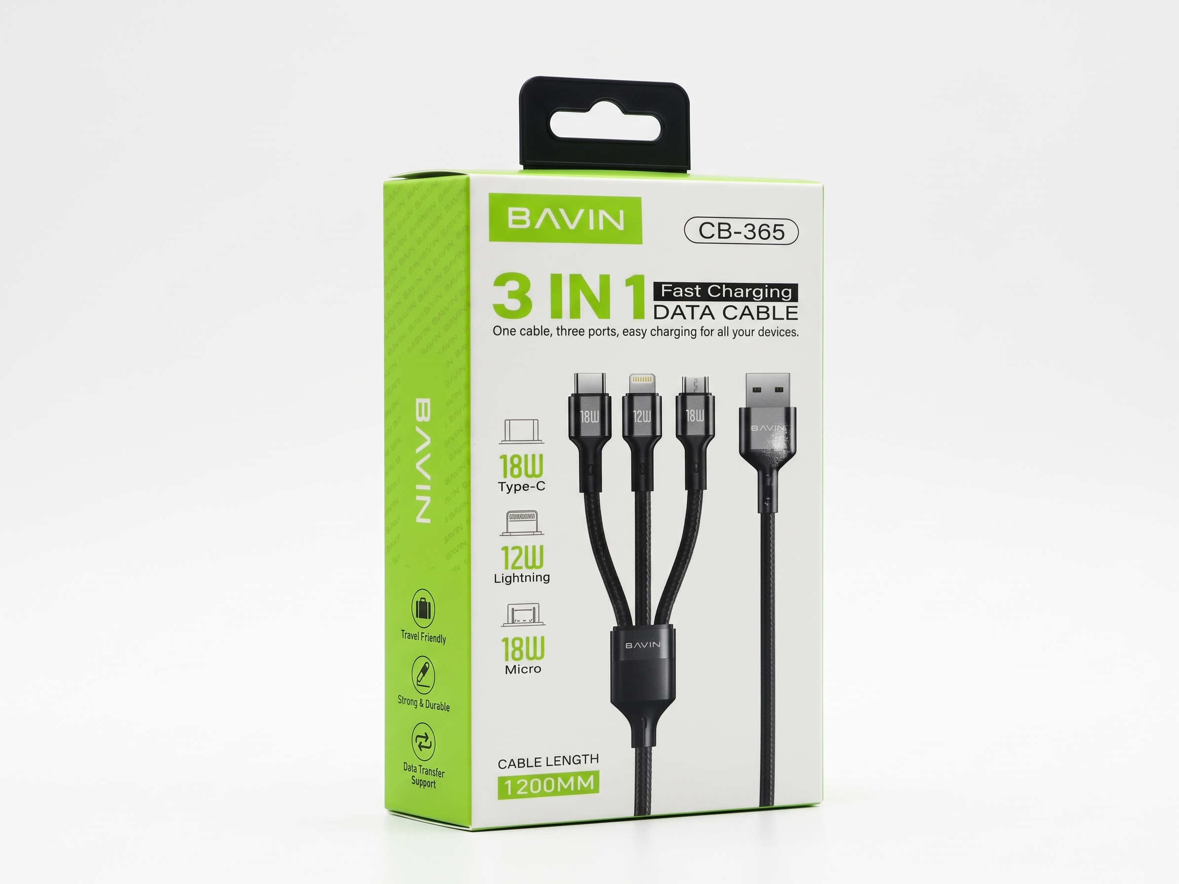 BAVIN CB-365 3-in-1 Fast Charging Cable 1.2M